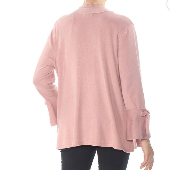 Alfani Pink Bell Tie-Sleeve Open Cardigan - Picture 4 of 7